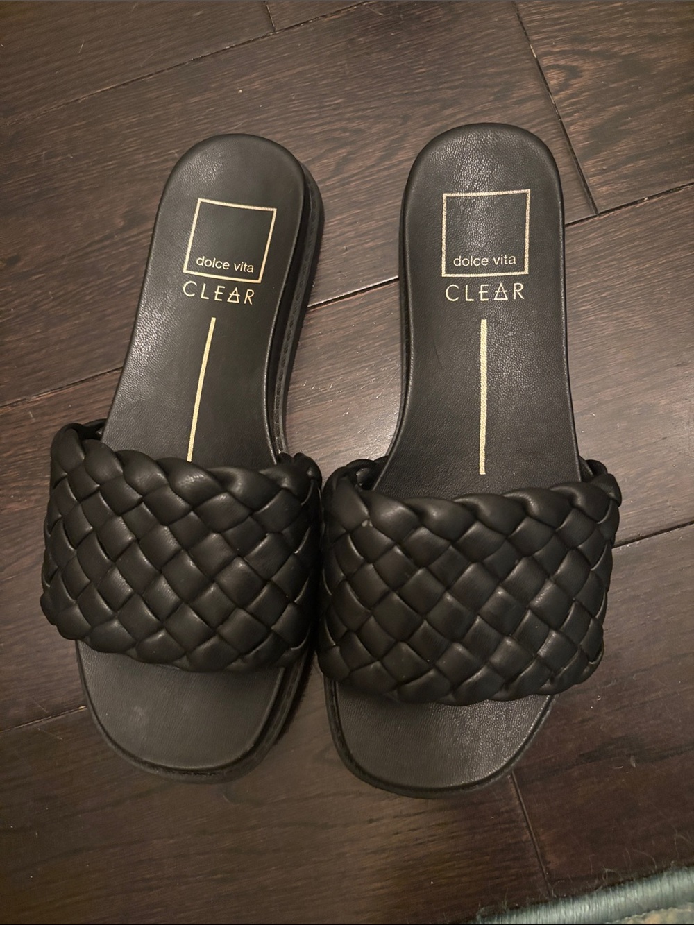 Dolce Vita Black Braided Slide Mules